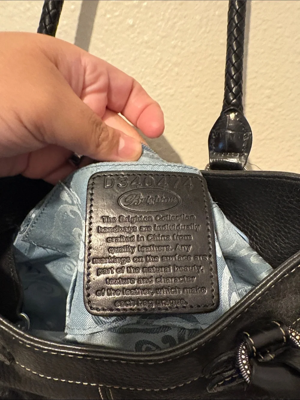 Brighton Black Leather Shoulder Bag with buckle detailing